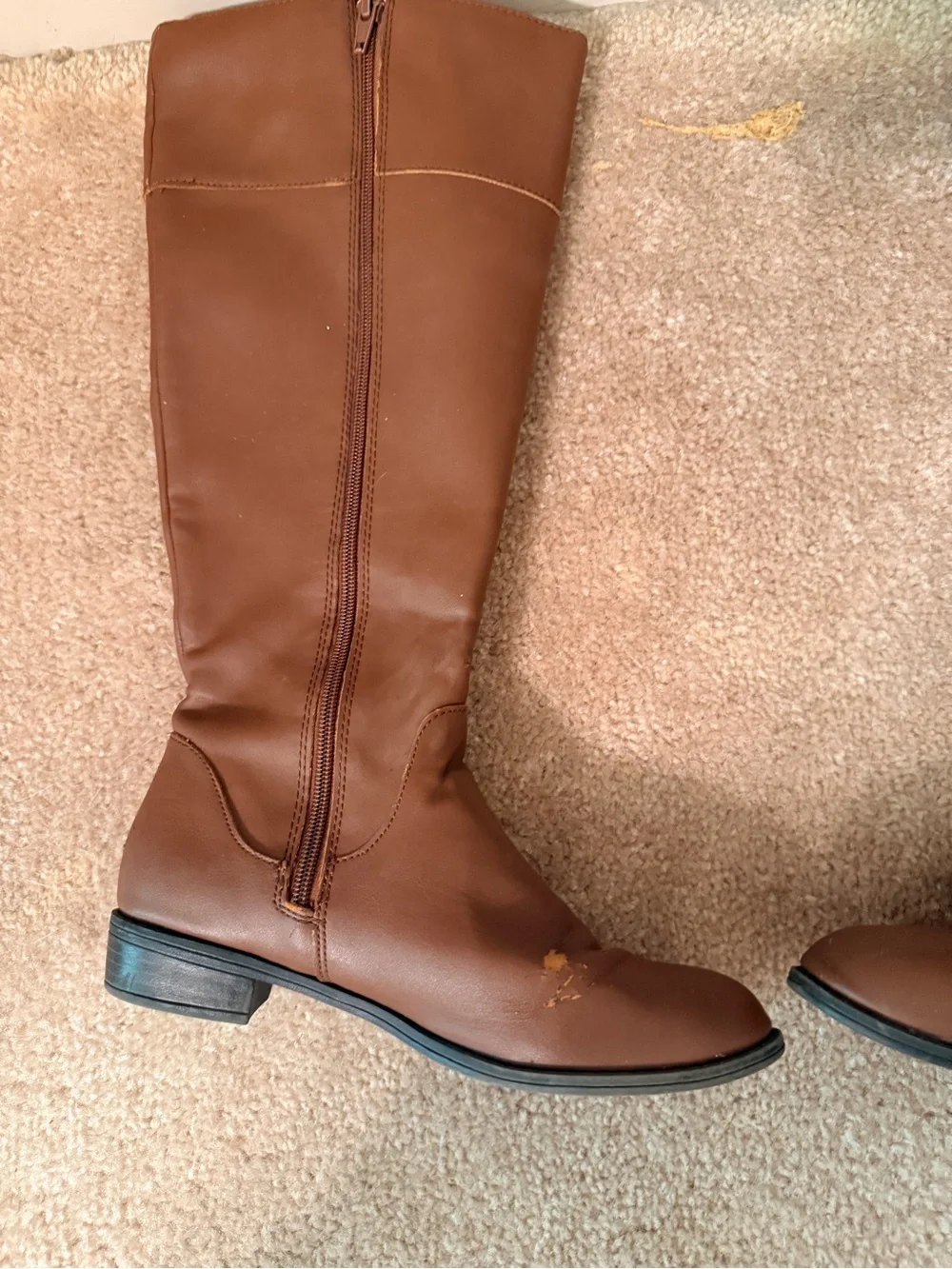 Karen Scott Tall Brown Over-the-Knee Leather Boots